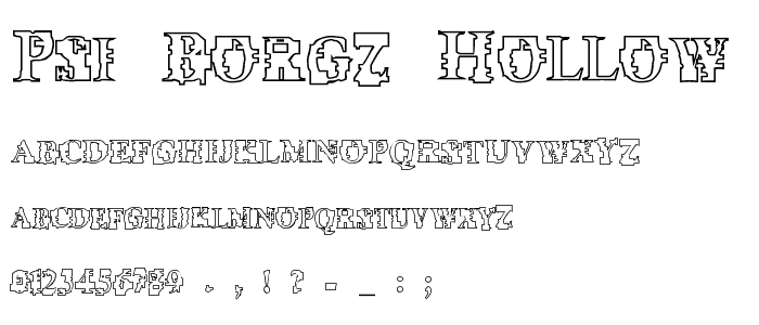 Psi Borgz Hollow font